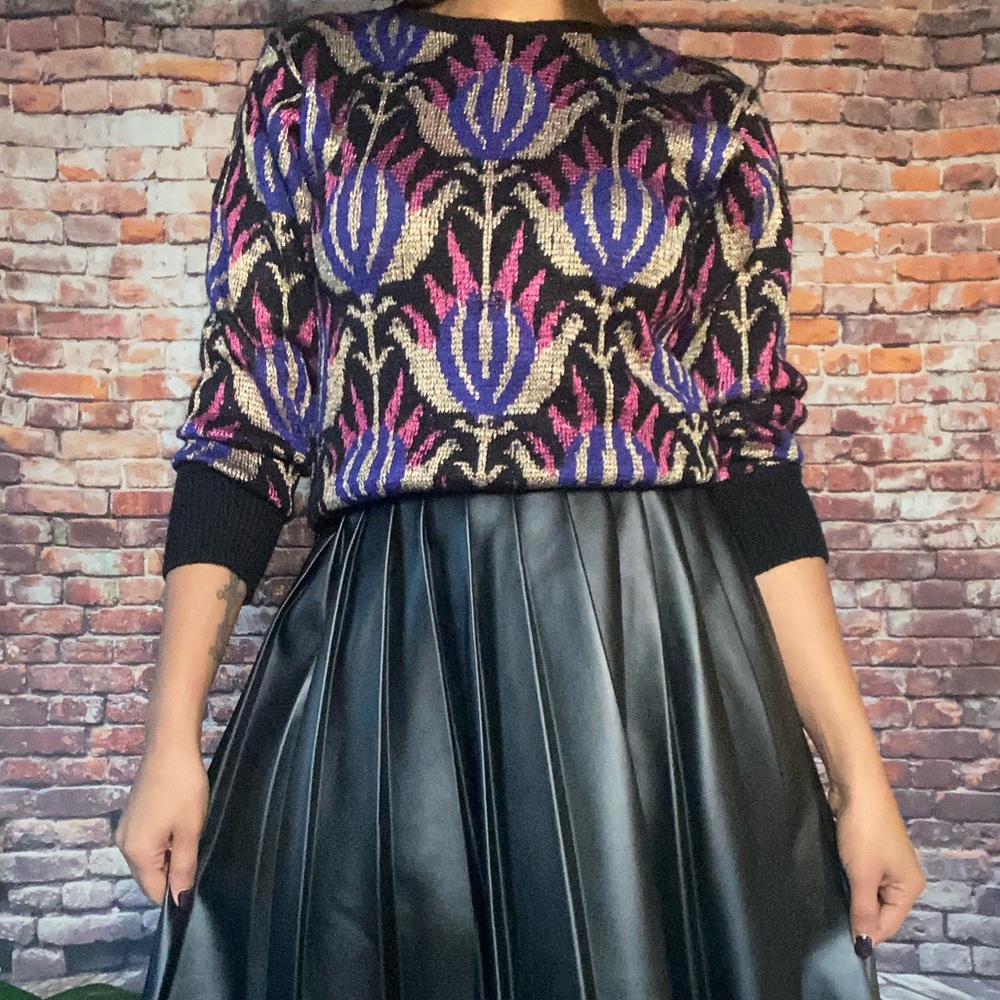 Multicolor Abstract Knit long Sleeve sweater